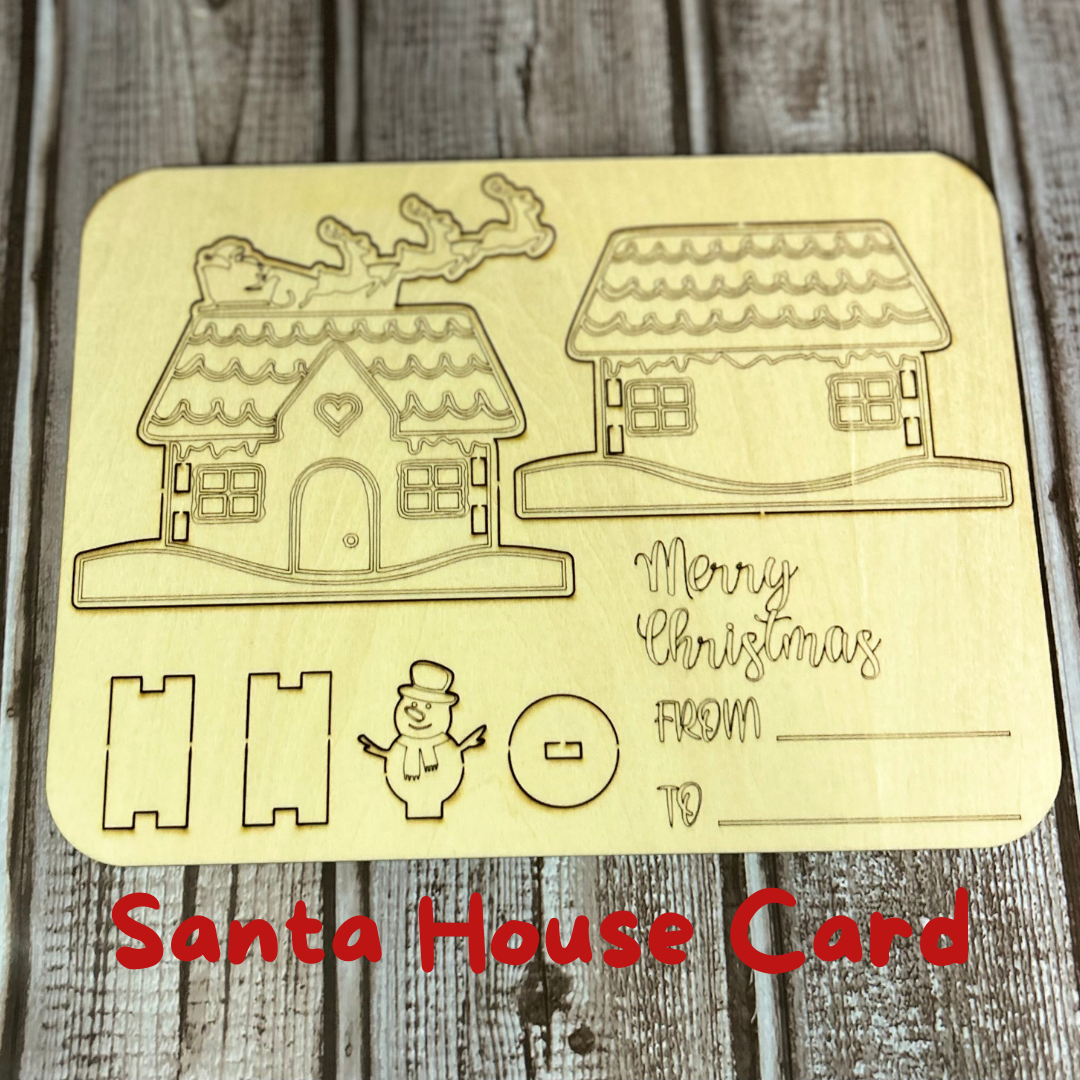 Wooden 3D Christmas Card
