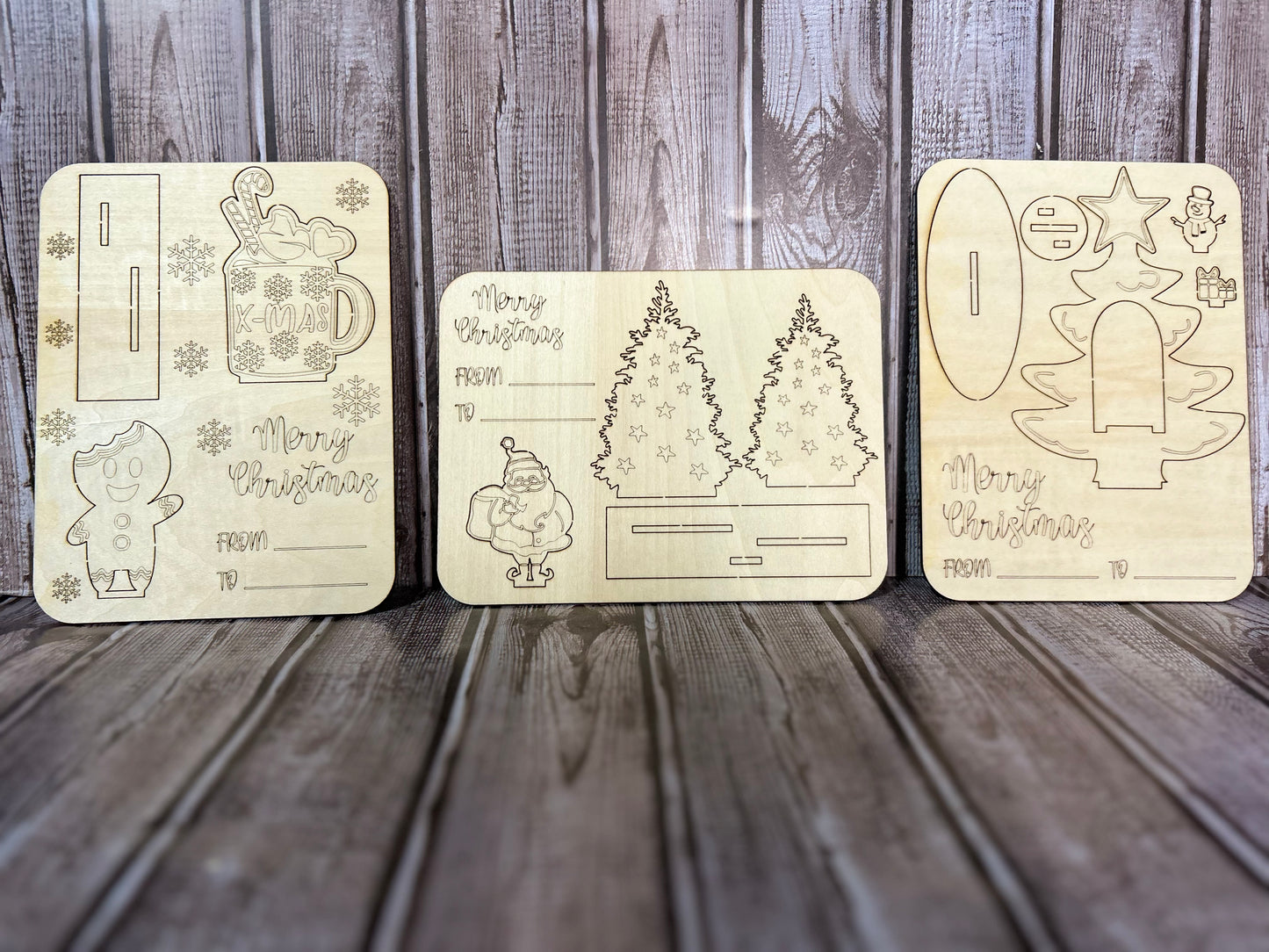 Wooden 3D Christmas Card