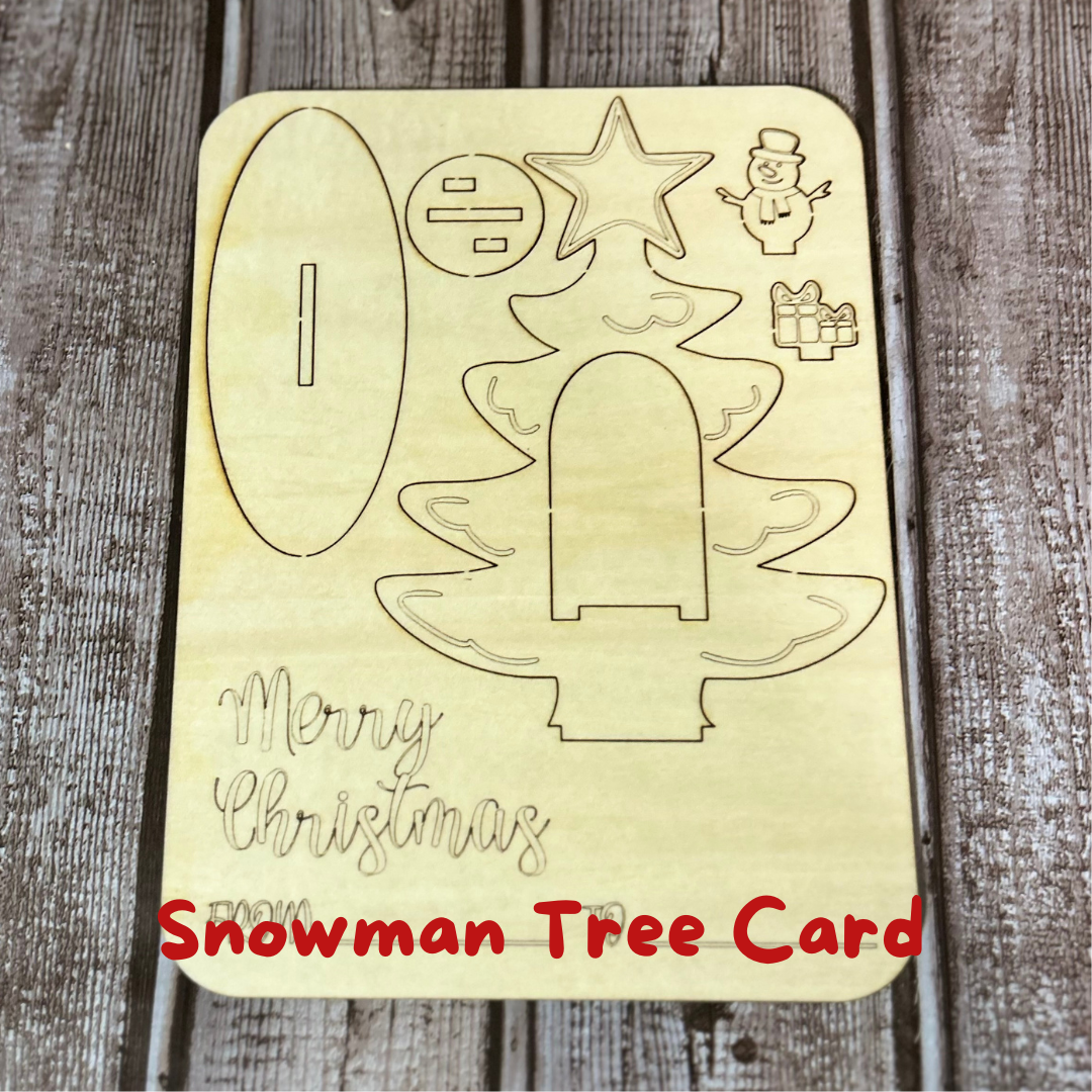 Wooden 3D Christmas Card