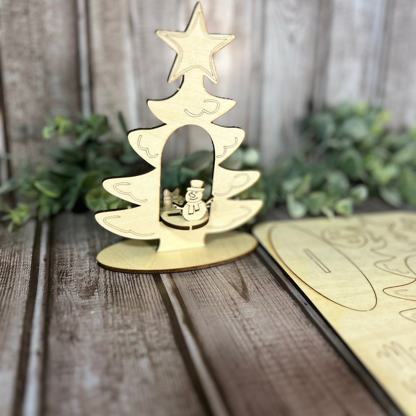 Wooden 3D Christmas Card