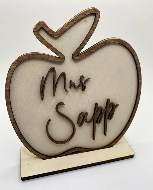 Teacher Apple Name Plate