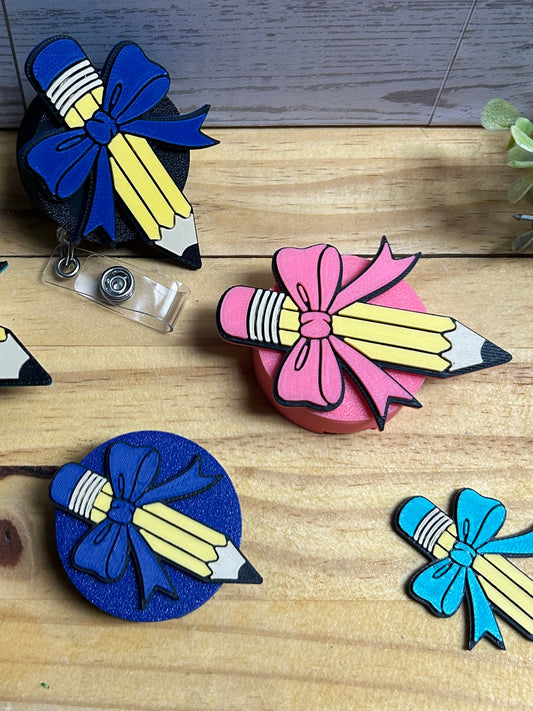 Pencil Bow Interchangeable Badge Reel